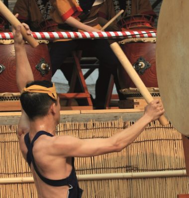 Taiko drummer A japanese "nihon taiko" drummer. Nihon Taiko is a worldwide famous drummer group.