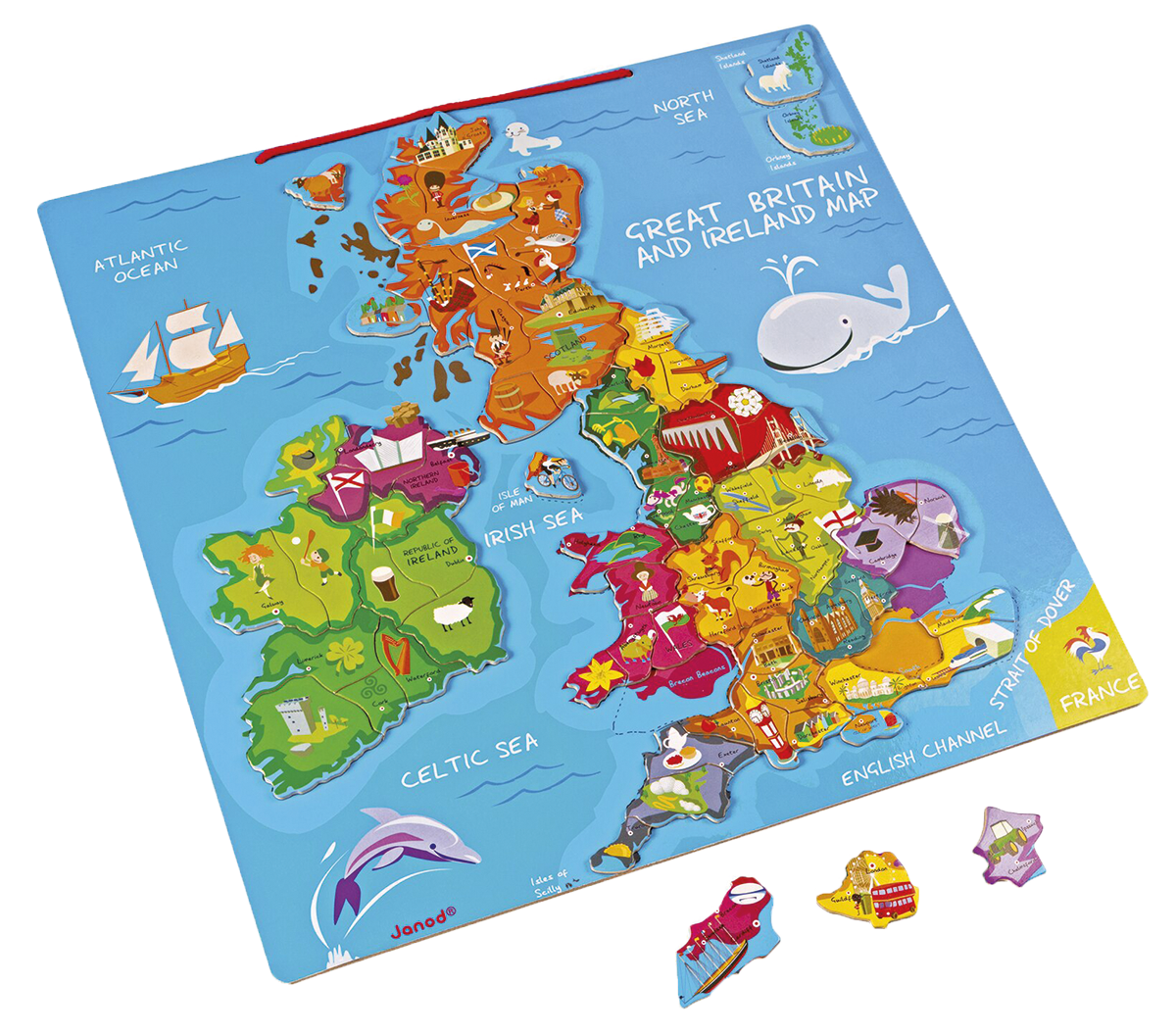 John Lewis & Partners Janod Great Britain And Ireland Wooden Magnetic Map Jigsaw Puzzle, 80 Pieces £23.99