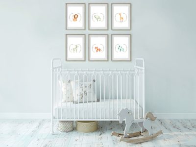 Nursery Bed_Six frames_Safari Animals Natural